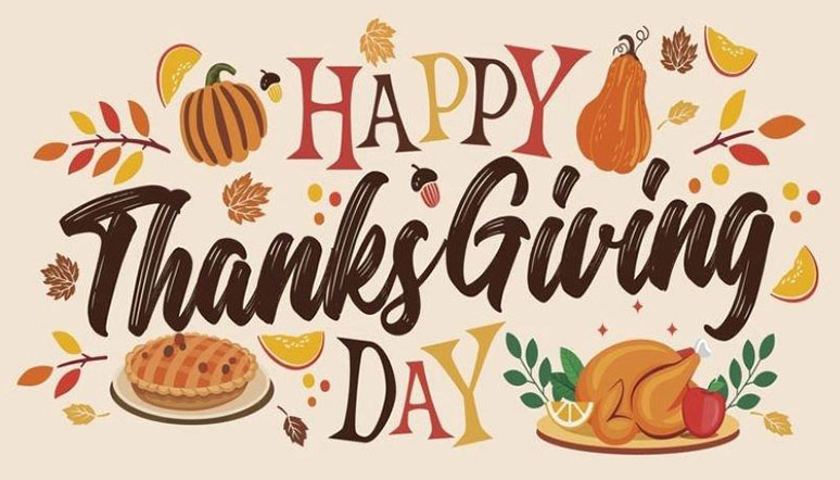 Happy Thanksgiving Day - Johnson Glass Closed Hours